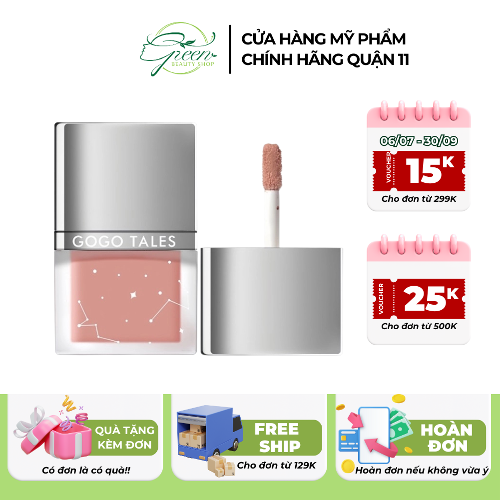 Má Hồng Kem GOGO TALES chất kem mịn dễ tán lên màu đẹp GT548