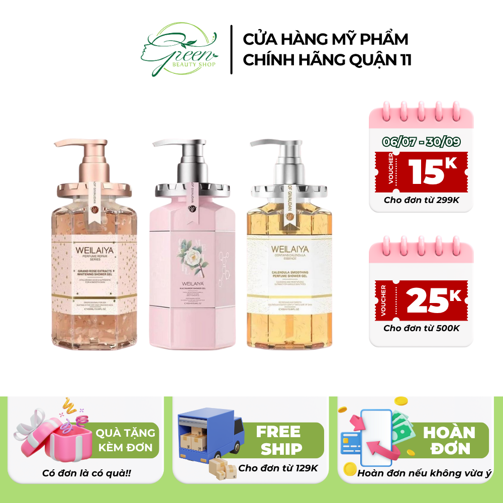 Sữa Tắm Nước Hoa Weilaiya Tủy Mật Hoa Hồng Damask 450ml Hương Thơm Quyến Rũ, Sang Trọng