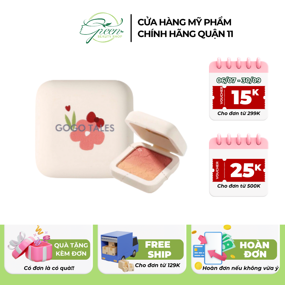 Phấn Má Hồng GOGO TALES Sweet Mist hiệu ứng ombre ánh nhũ GT203