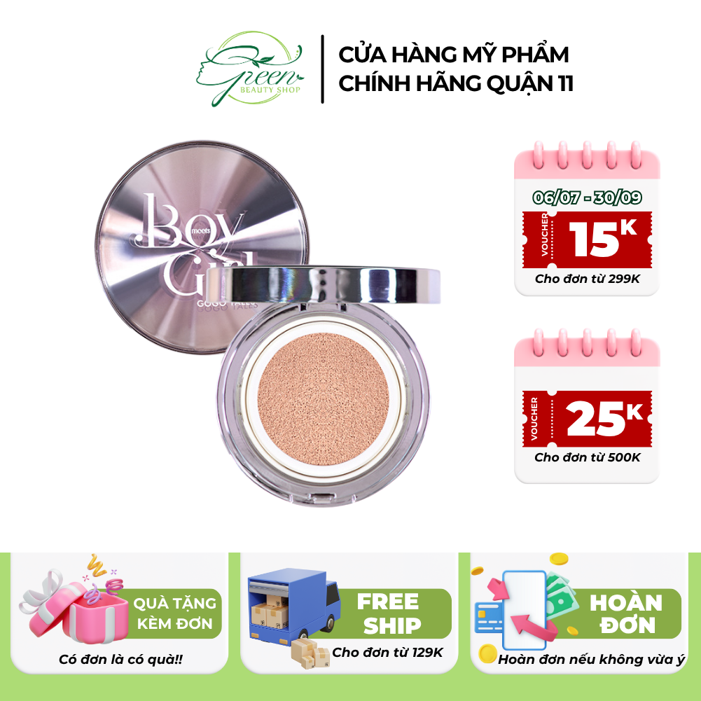 Cushion GOGOTALES Boy Girl Phấn nước kiềm dầu che khuyết điểm kèm lõi thay thế GT471