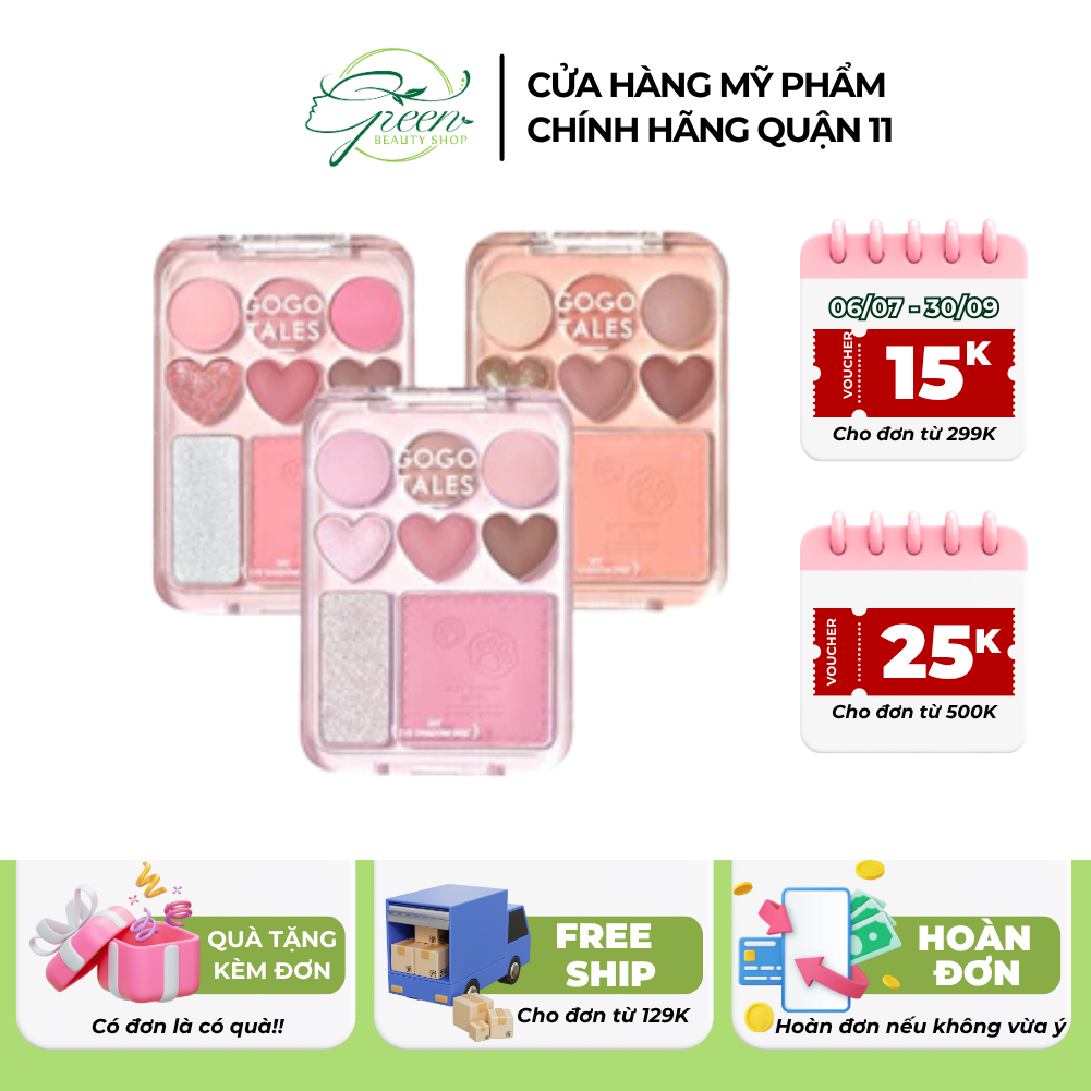 [GOGO TALES] Phấn Mắt GOGO TALES Stick Sweet Heart GT609 – Mắt, Má Hồng, Highlight 3 Trong 1