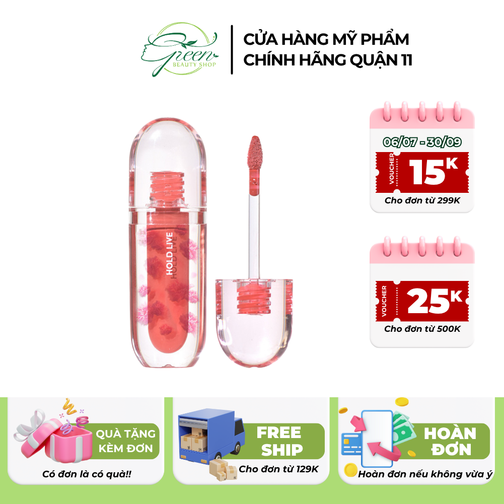 [HOLD LIVE] Son bóng Hold Live Wild Flower HL676 môi căng mọng hiệu ứng son tint bóng lấp lánh