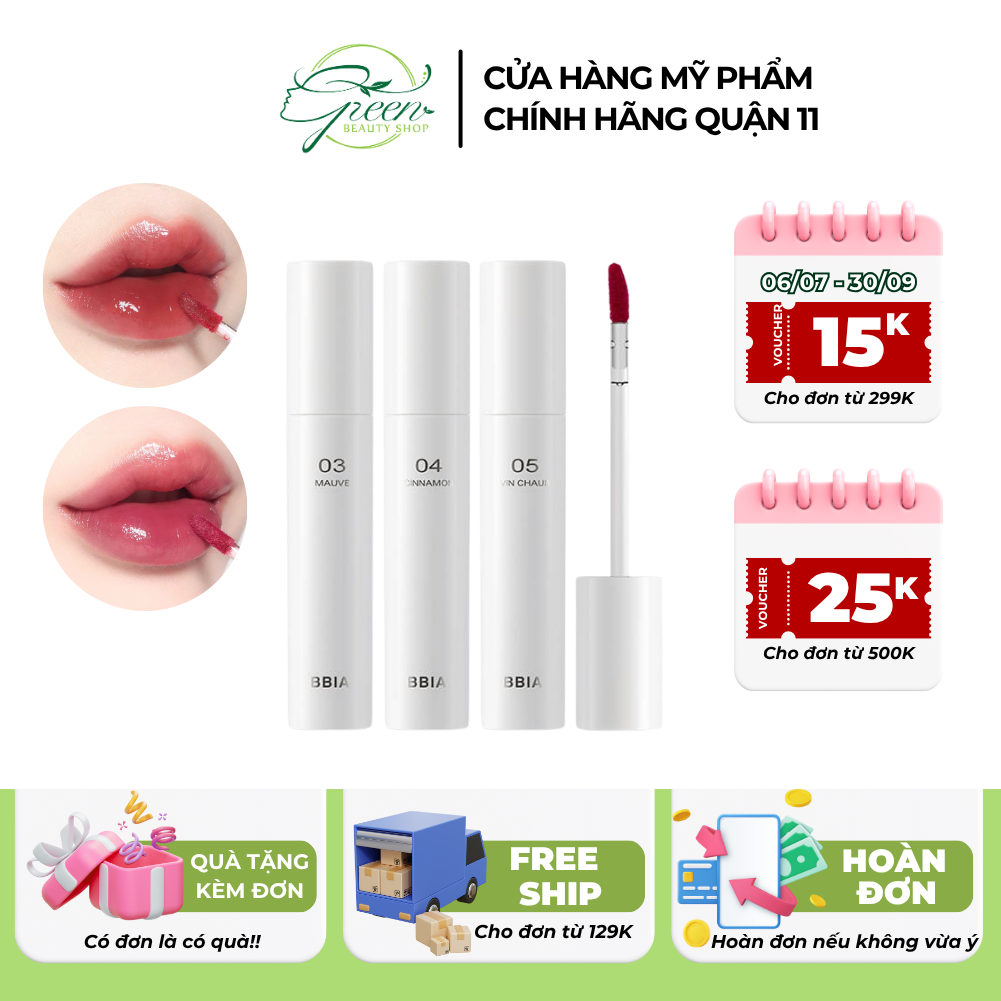 [BBIA] Son tint bóng BBIA Glow Lip Tint Son Tint Lì Màu Ngọt Ngào 3.2g