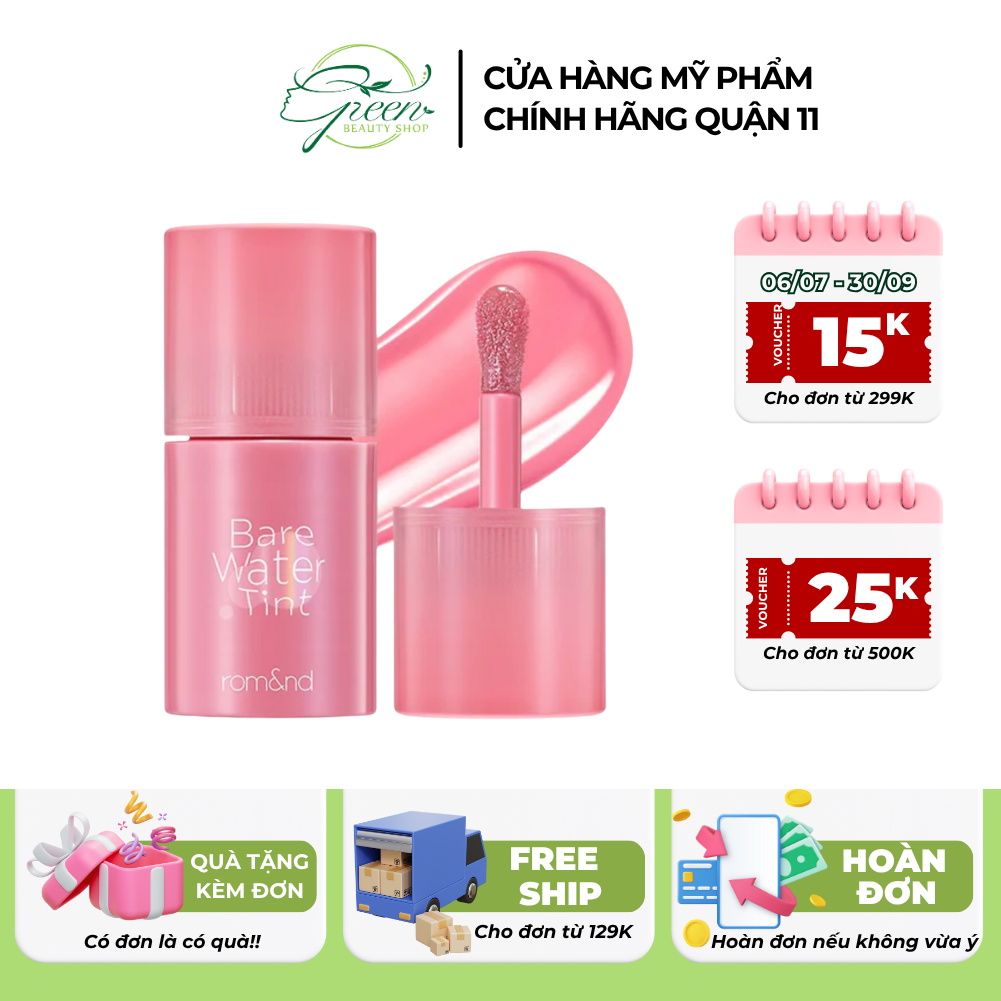 [ROMAND] Son Tint Romand Lâu Trôi, Căng Mọng Bare Water Tint