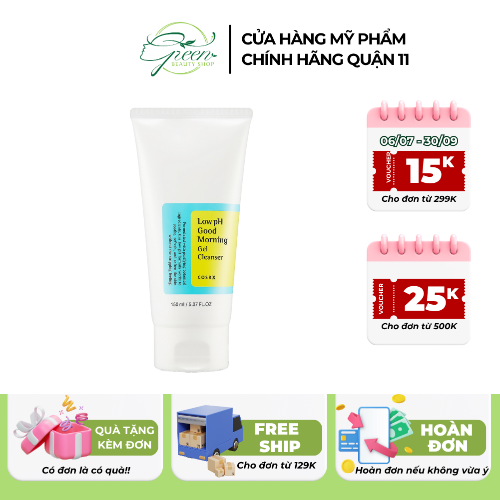 Gel rửa mặt Cosrx Good Morning 150ml chiết xuất trà xanh độ ph thấp